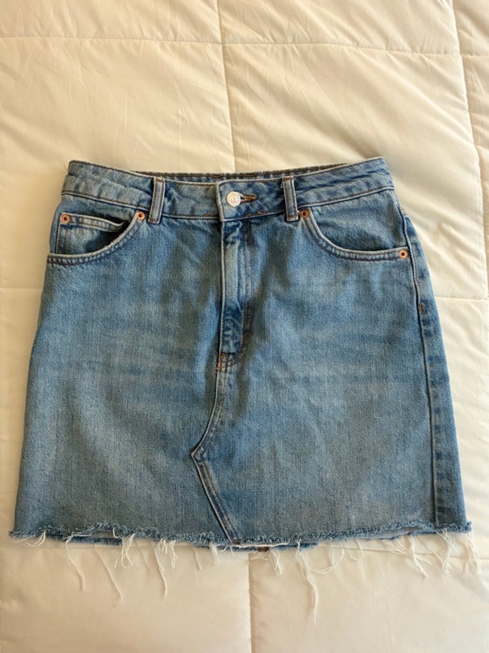Excellent Condition TopShop Frayed Hem Mini Skirt Size 6